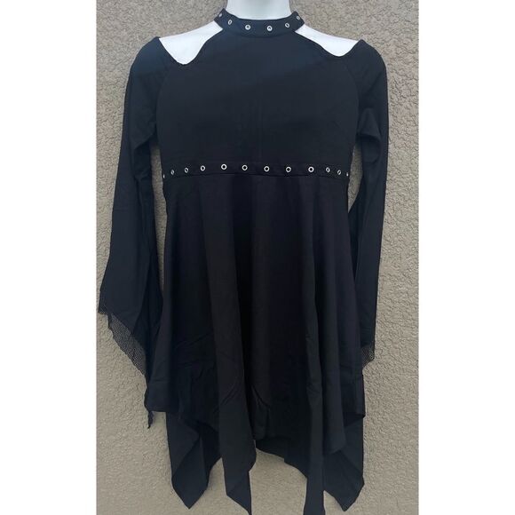 NWT Killstar crimira cold shoulder black dress Sz 2XL halloween costume - Picture 2 of 11